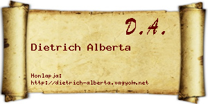 Dietrich Alberta névjegykártya